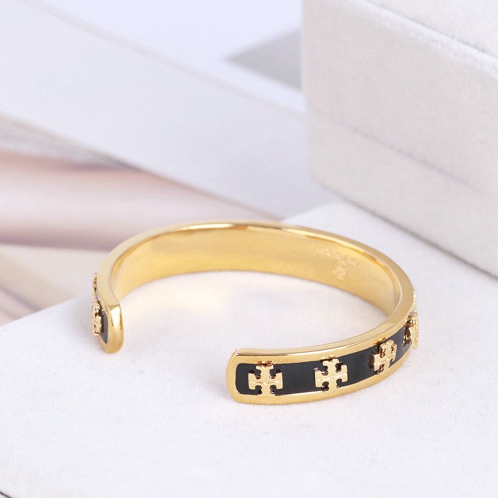 Tory Burch cuff bracelet black gold - Picture 6 of 9